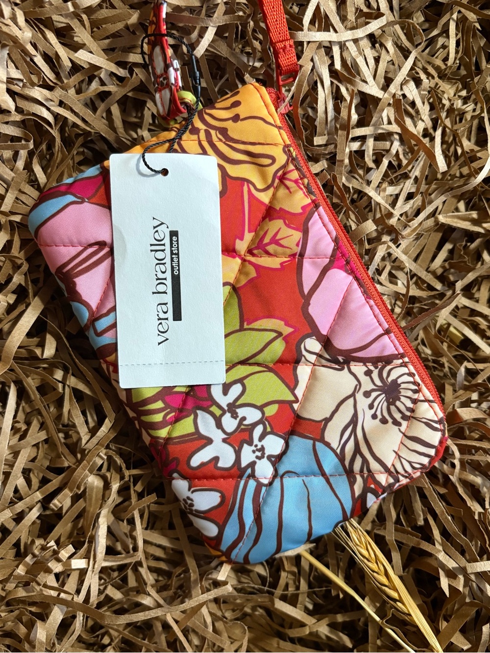 Vera Bradley Floral Quilted Wristlet - Red, Pink, Blue, Green, Yellow